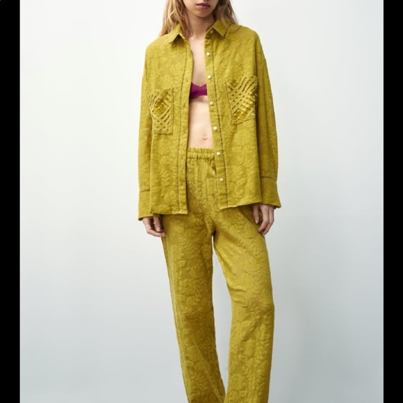 Zara Tops - 🆕 Zara 2-Piece Lace Shirt & Lace Pants Set SIZE Large